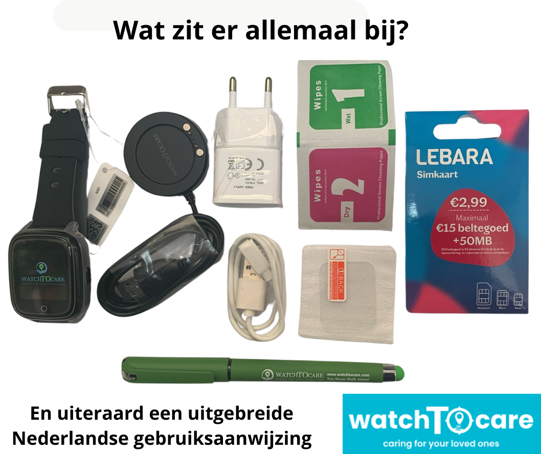 WatchToCare Smartwatch WTC45 Bruin Leren Band | Analoog en Digitaal display